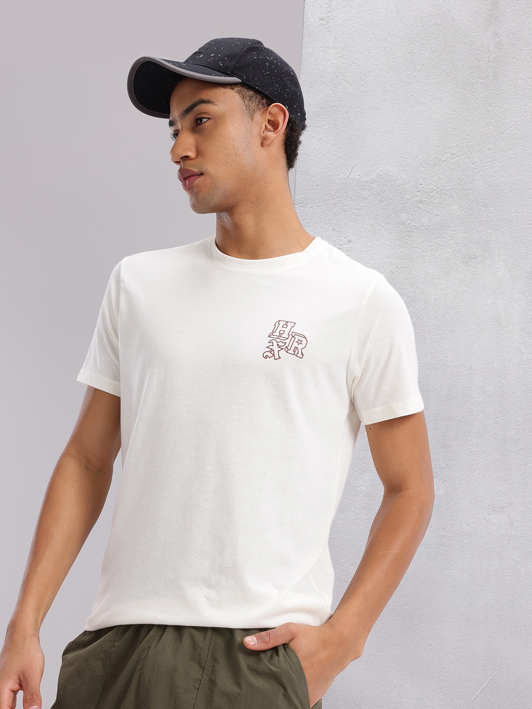 

HRX by Hrithik Roshan Brand Logo Printed T-shirt, Off white