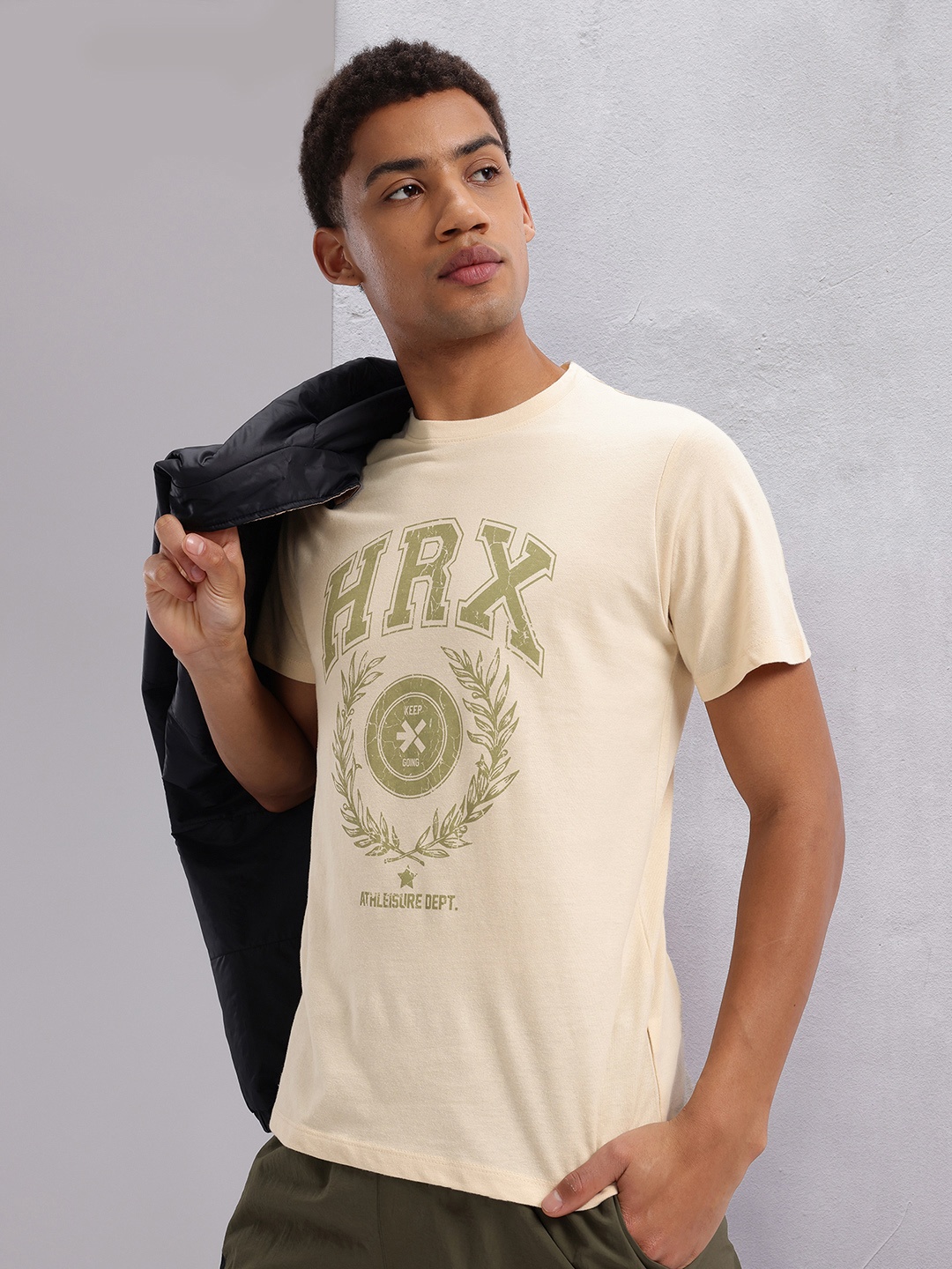 

HRX by Hrithik Roshan Printed T-shirt, Beige