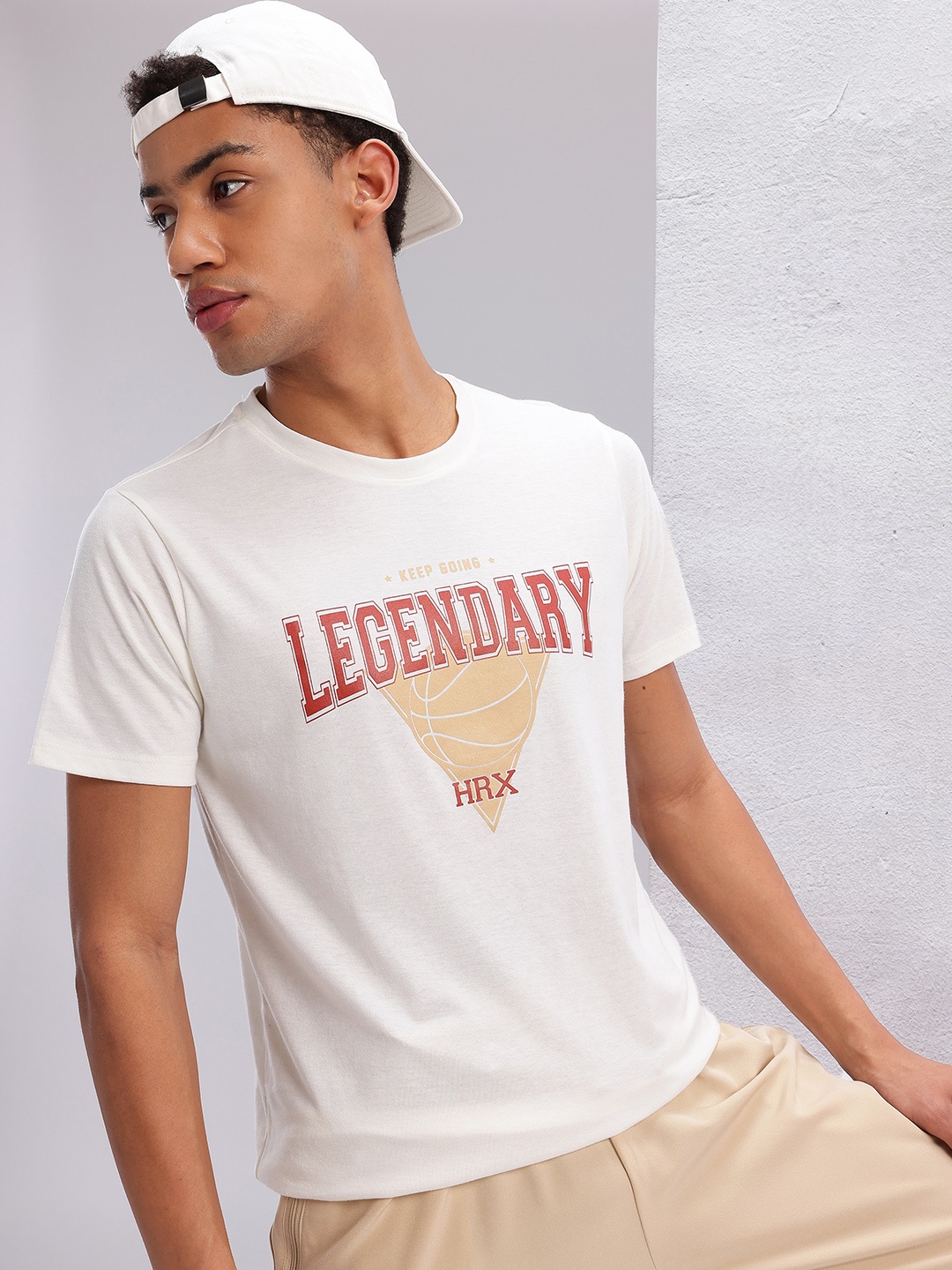 

HRX by Hrithik Roshan Typography & Graphic Print Round-Neck Lifestyle T-shirt, Off white