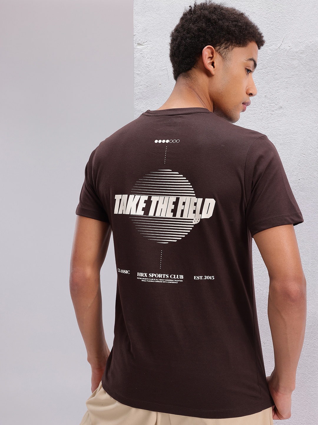 

HRX by Hrithik Roshan Typography Print Round-Neck Lifestyle T-shirt, Brown