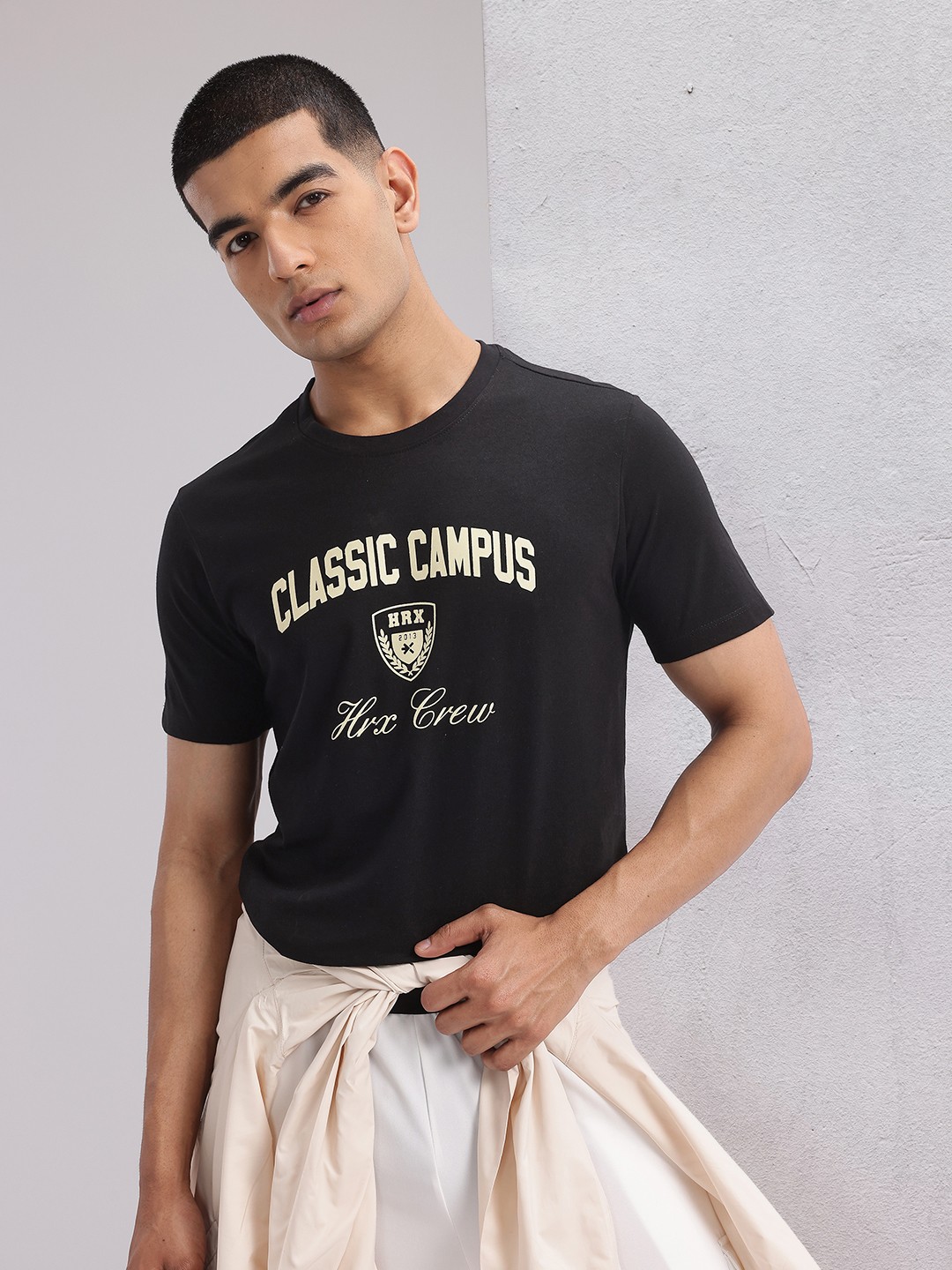 

HRX by Hrithik Roshan Typography Printed T-shirt, Black