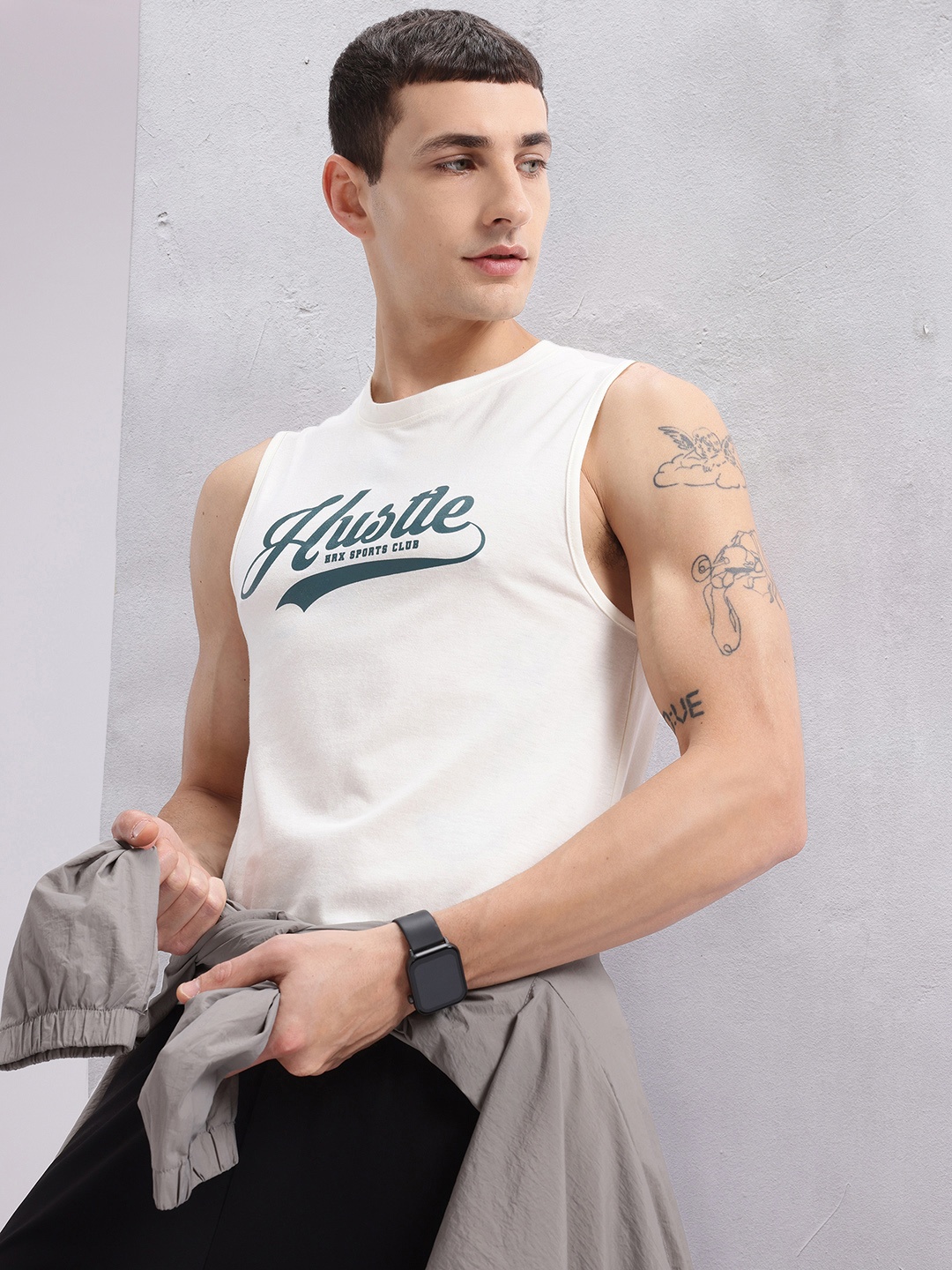 

HRX by Hrithik Roshan Men Typography Printed T-shirt, White