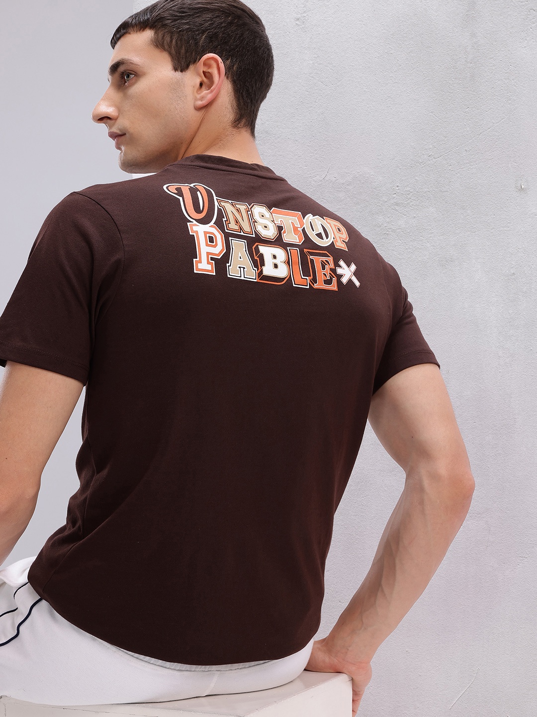 

HRX by Hrithik Roshan Typography Print Regular Fit Lifestyle T-shirt, Brown
