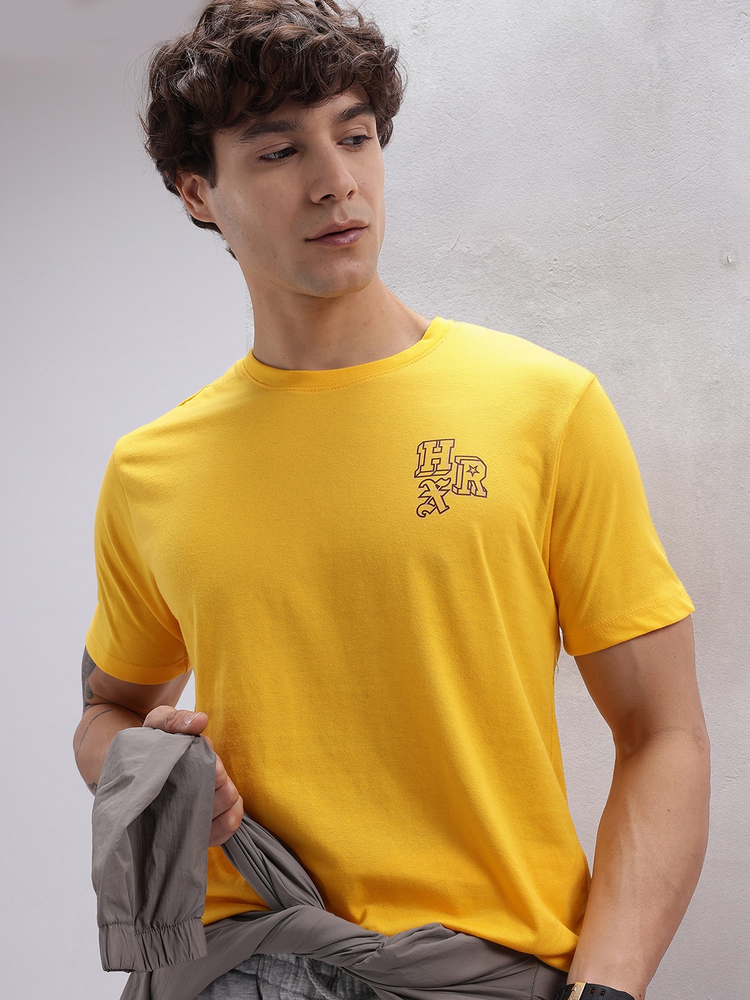 

HRX by Hrithik Roshan Men Lifestyle T-shirt, Yellow