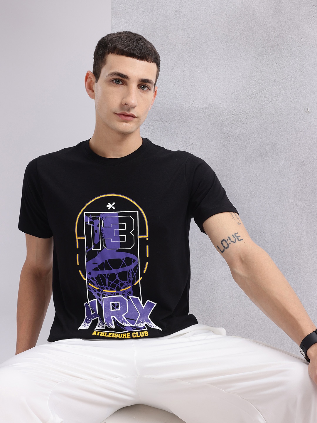 

HRX by Hrithik Roshan Printed Lifestyle T-shirt, Black