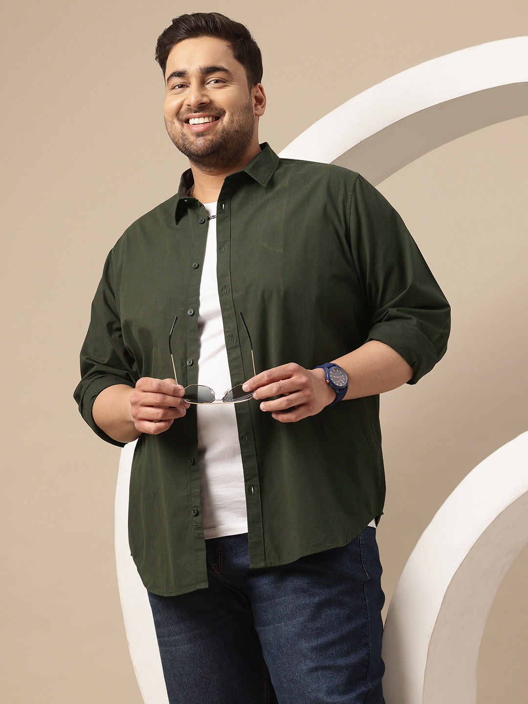 

Sztori Men Opaque Casual Shirt, Green