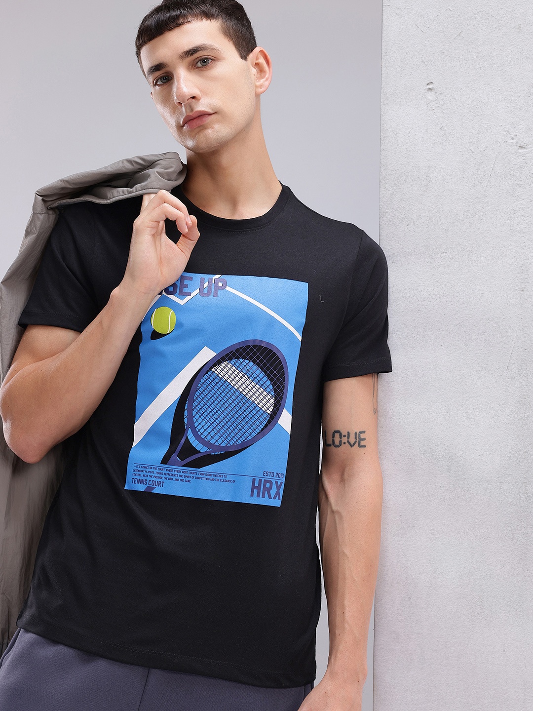 

HRX by Hrithik Roshan Printed Lifestyle T-shirt, Black
