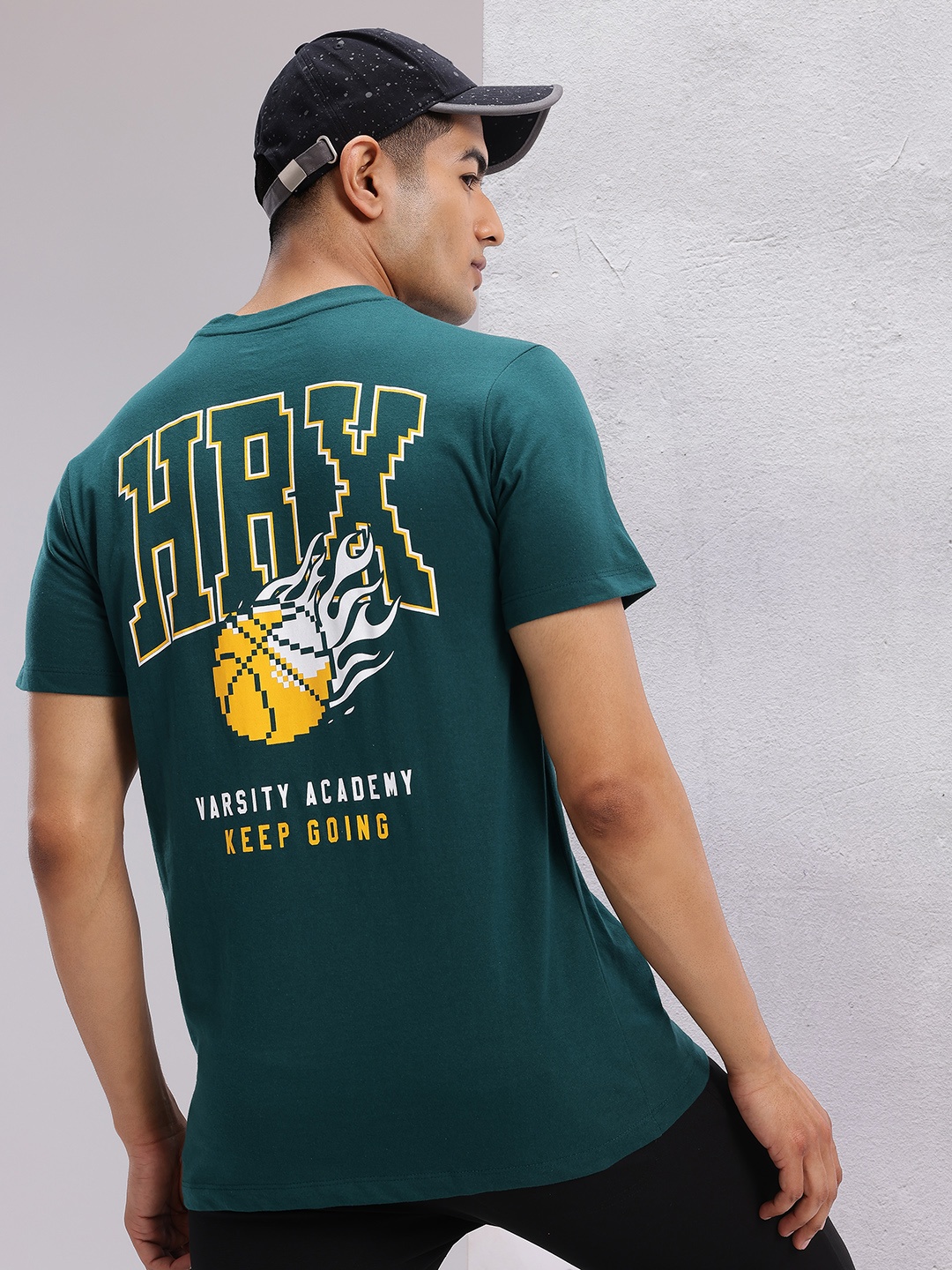 

HRX by Hrithik Roshan Brand Logo Printed Lifestyle T-shirt, Green