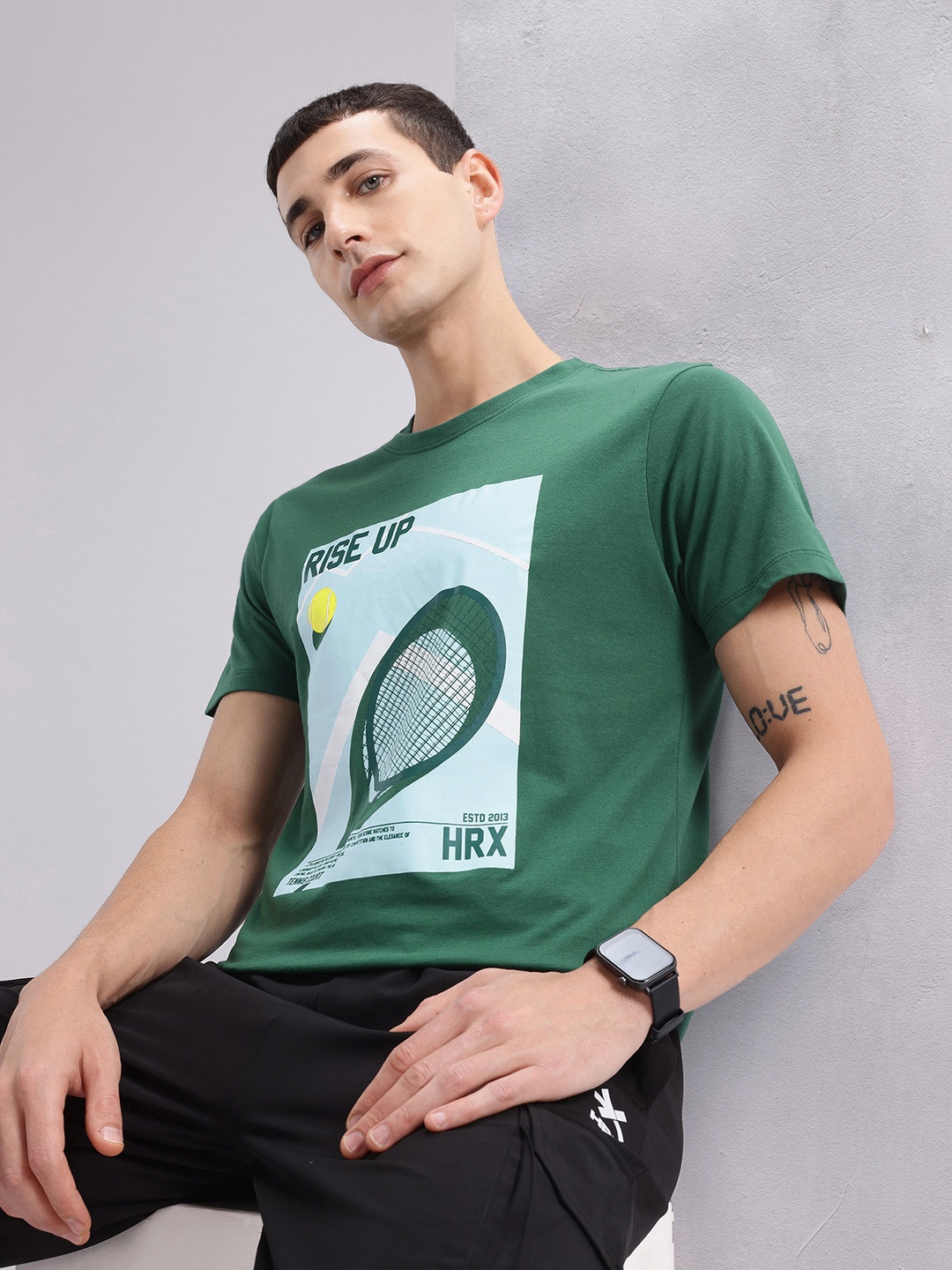 

HRX by Hrithik Roshan Printed Lifestyle T-shirt, Green