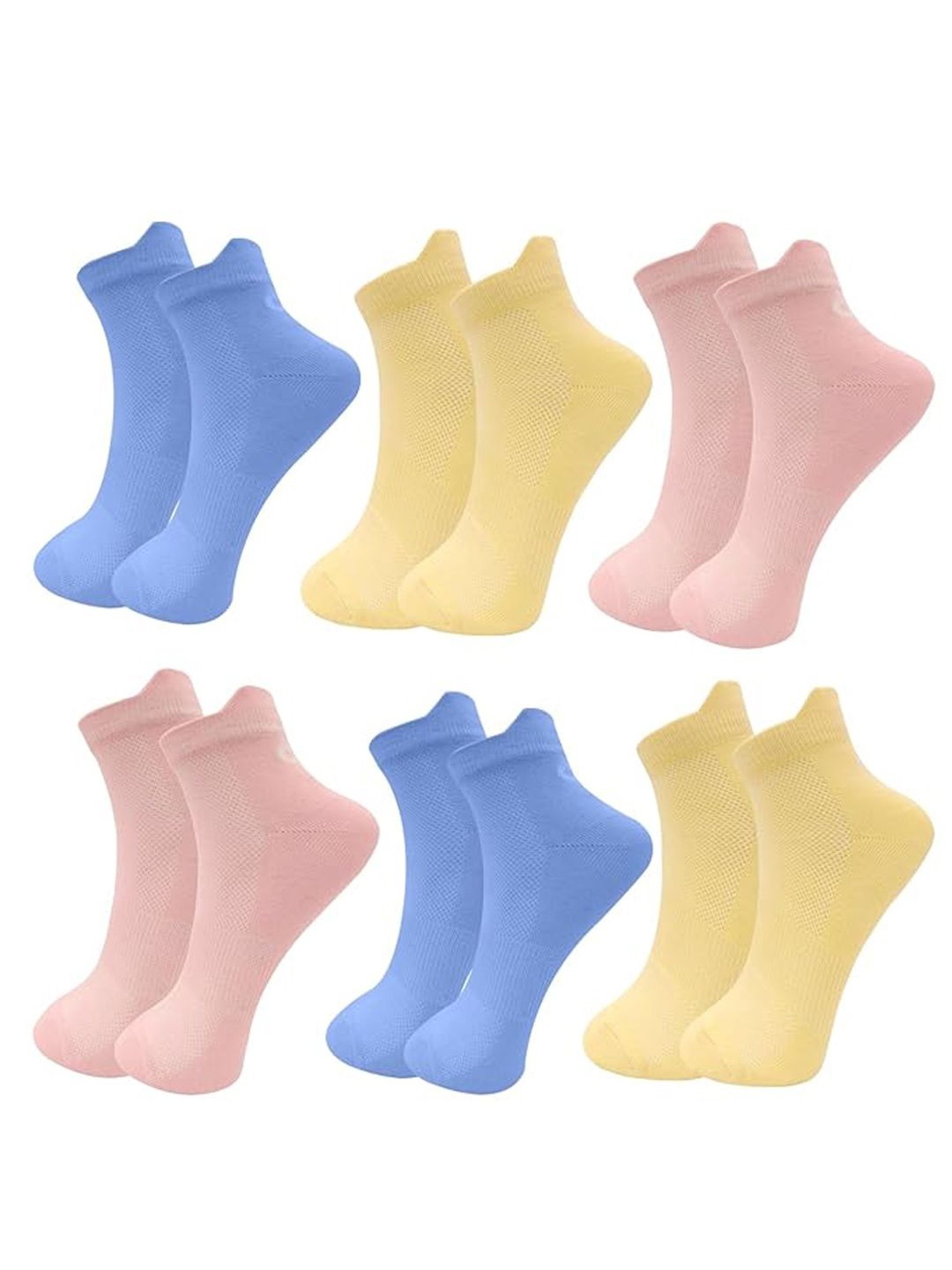 

Xjarvis Women Pack Of 6 Assorted Ankle-Length Cotton Socks