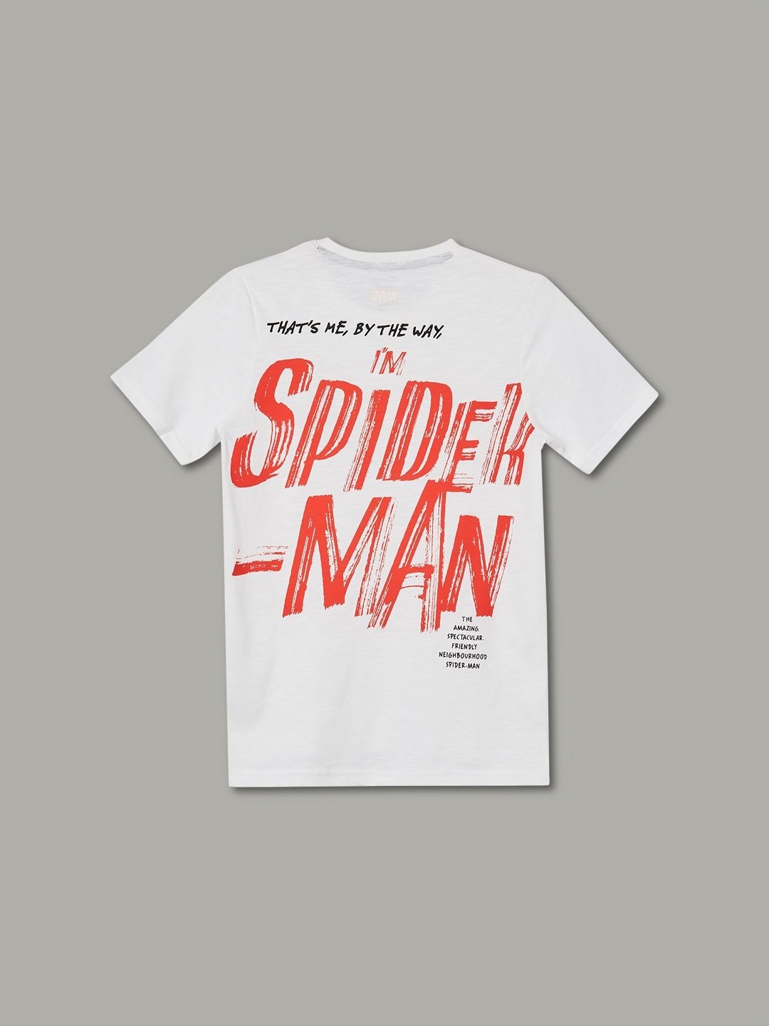 

Fame Forever by Lifestyle Boys Spider-Man Typography Printed Round Neck Cotton T-shirt, White