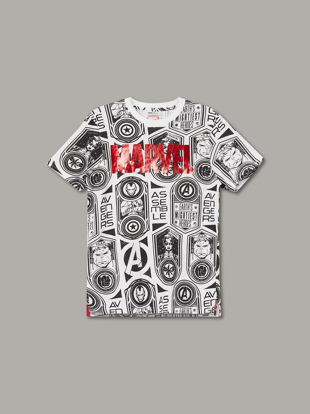 

Fame Forever by Lifestyle Boys Marvel Graphic Printed Cotton T-shirt, White