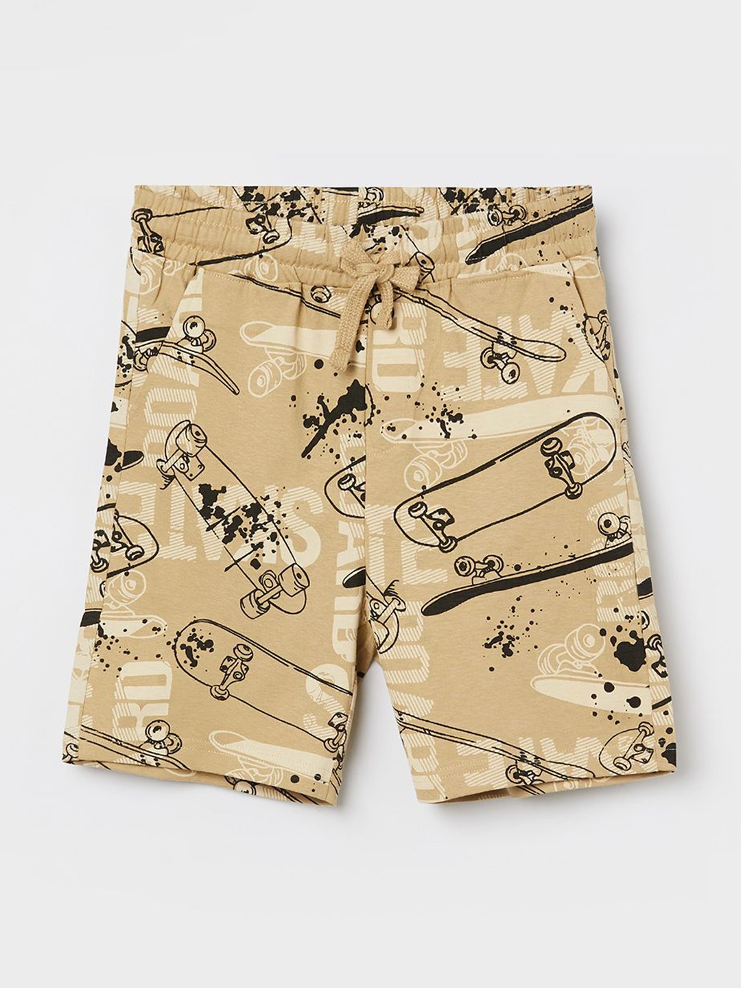 

Fame Forever by Lifestyle Boys Conversational Printed Shorts, Beige