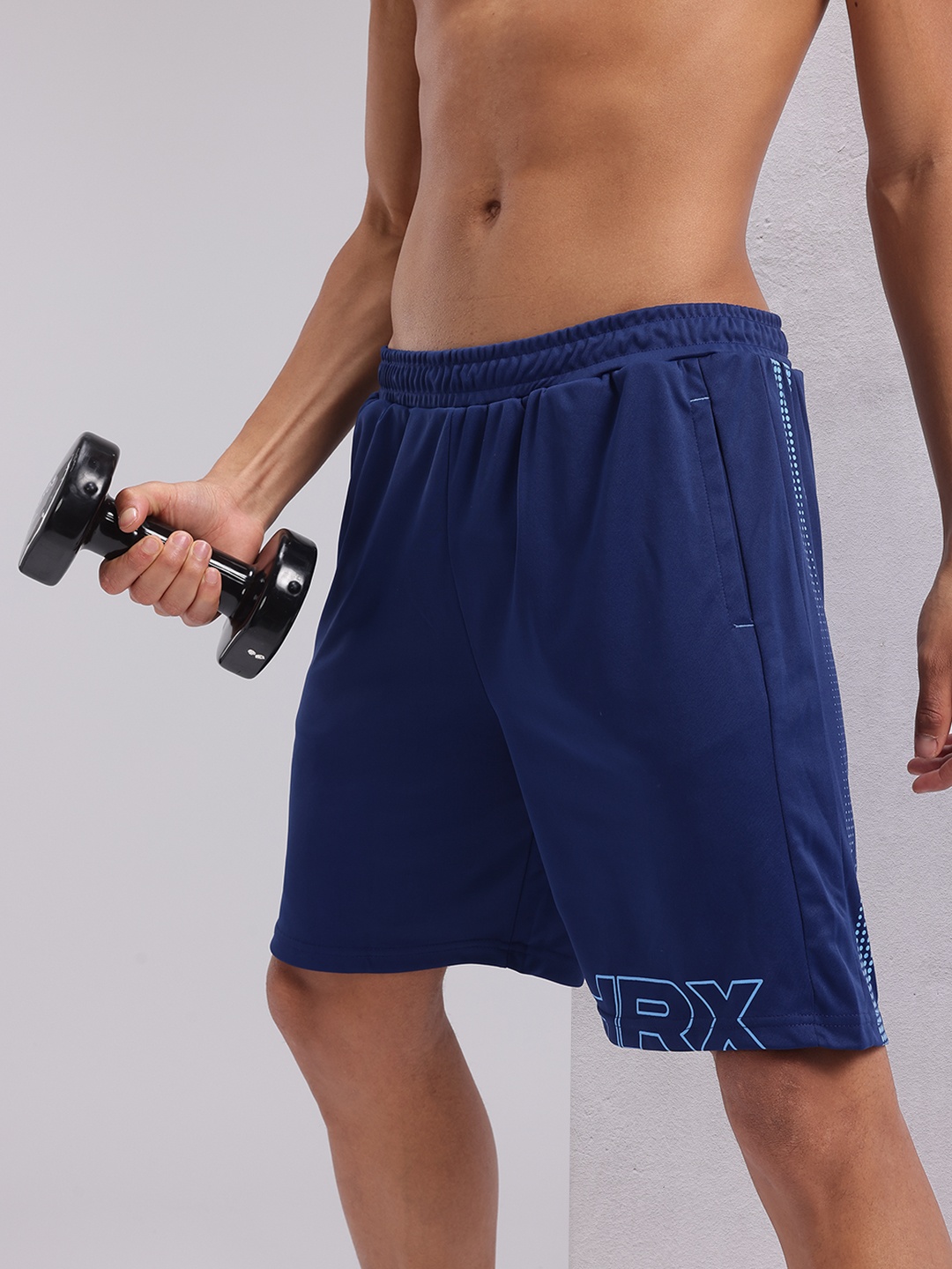 

HRX by Hrithik Roshan Men Rapid-Dry Training Shorts, Navy blue