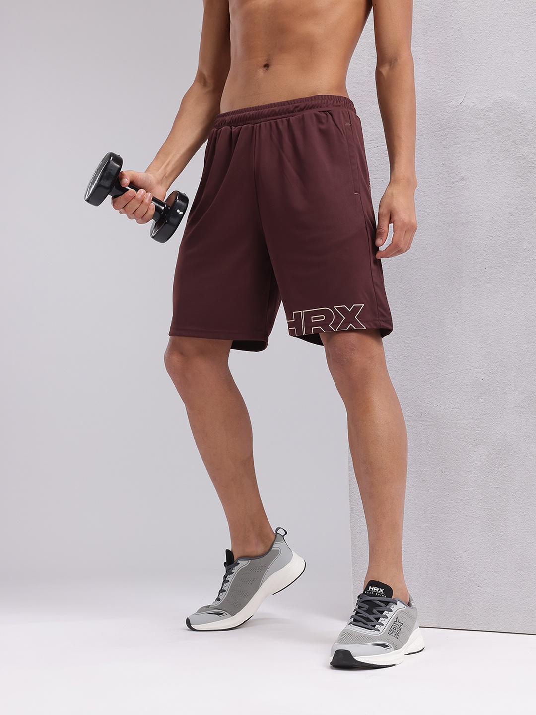

HRX by Hrithik Roshan Men Rapid-Dry Training Shorts, Maroon