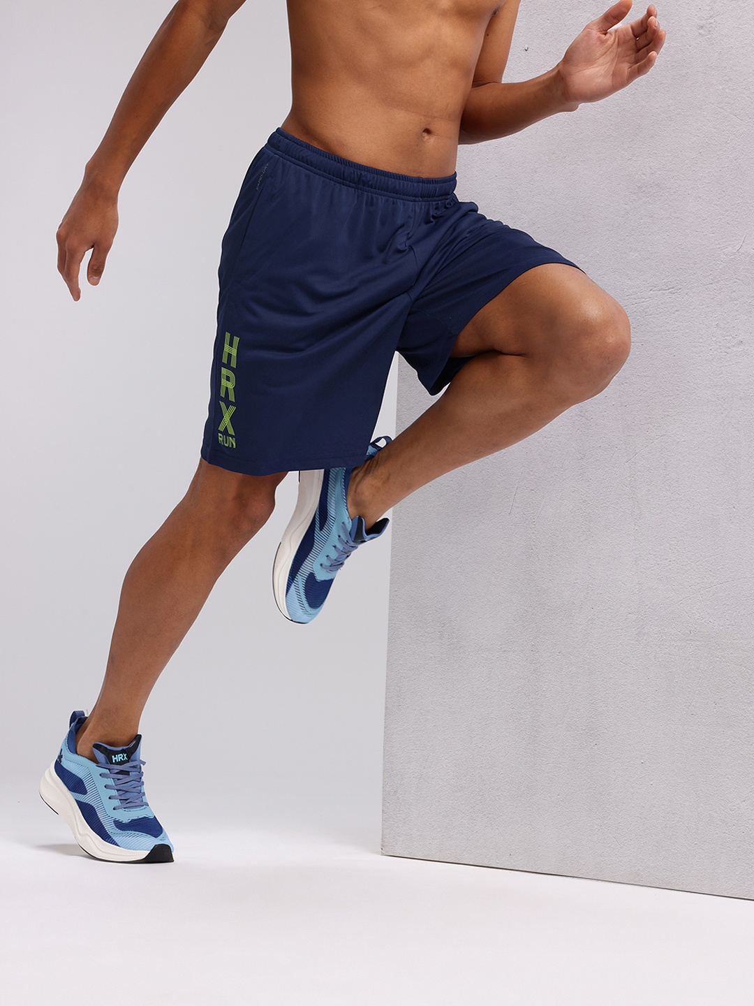 

HRX by Hrithik Roshan Men Printed Running Shorts, Navy blue