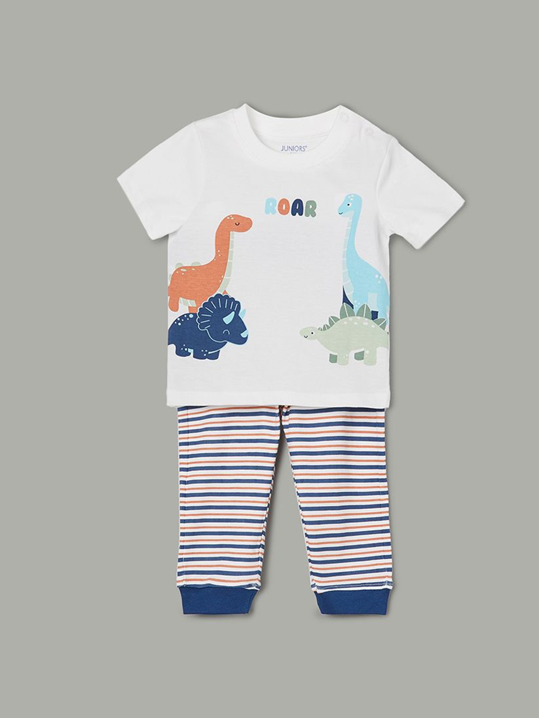 

Juniors by Lifestyle Boys Printed T-shirt with Pyjamas, Off white