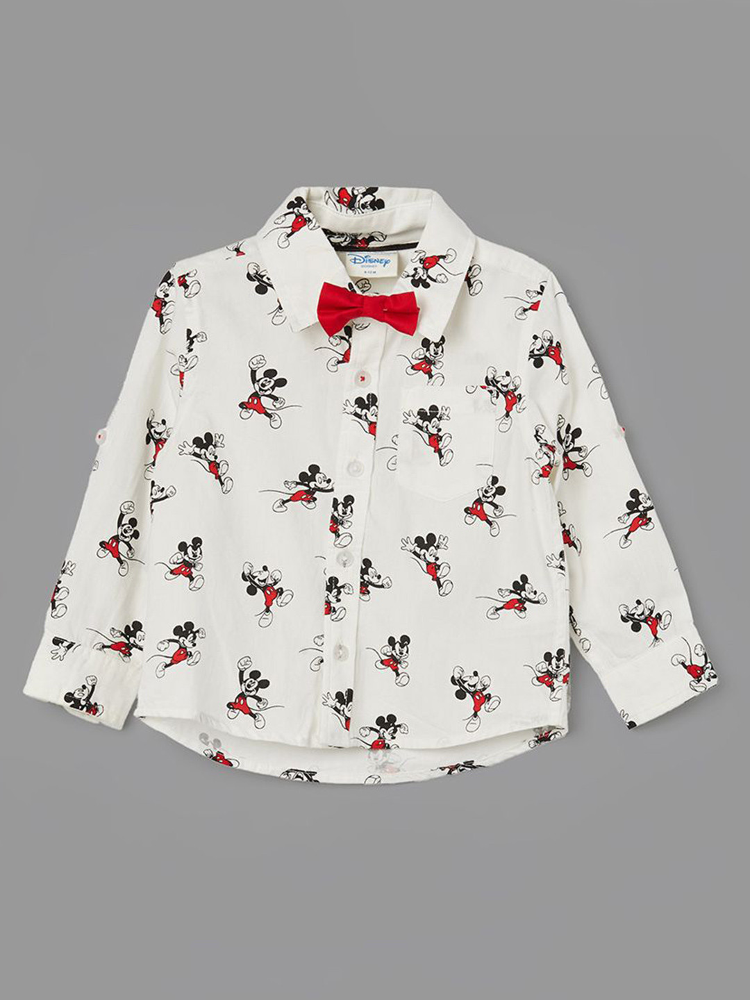 

Juniors by Lifestyle Boys Mickey Mouse Printed Cotton Shirt, White