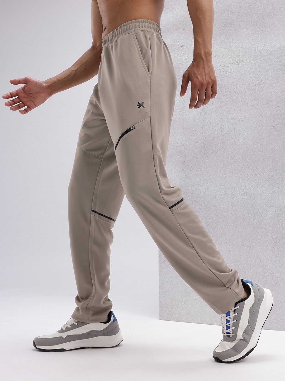 

HRX by Hrithik Roshan Men Rapid-Dry Running Track Pants, Taupe