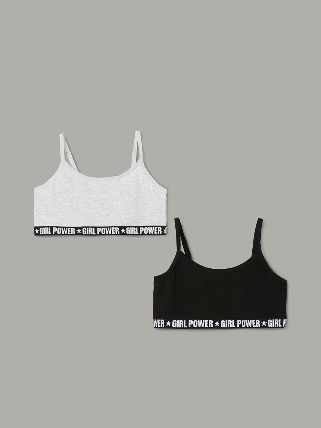 

Fame Forever by Lifestyle Pack Of 2 Printed Full Coverage Lightly Padded Bralette Bra, Black