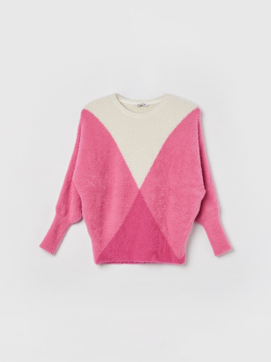 

Fame Forever by Lifestyle Girls Colourblocked Printed Pullover, Pink