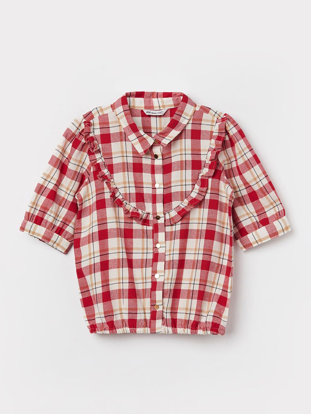 

Fame Forever by Lifestyle Women Checked Cotton Shirt Style Top, Red