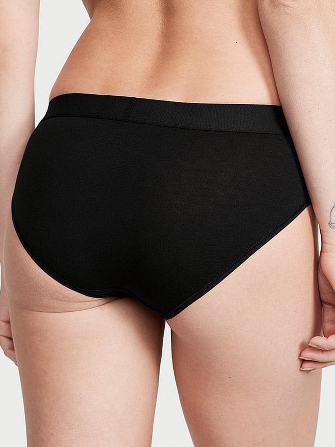 

Victoria's Secret Women Mid Rise Shine Patch Hiphugger Briefs, Black