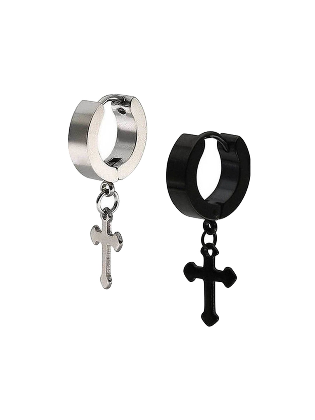 

JMBW INTERNATIONAL Contemporary Hoop Earrings, Black