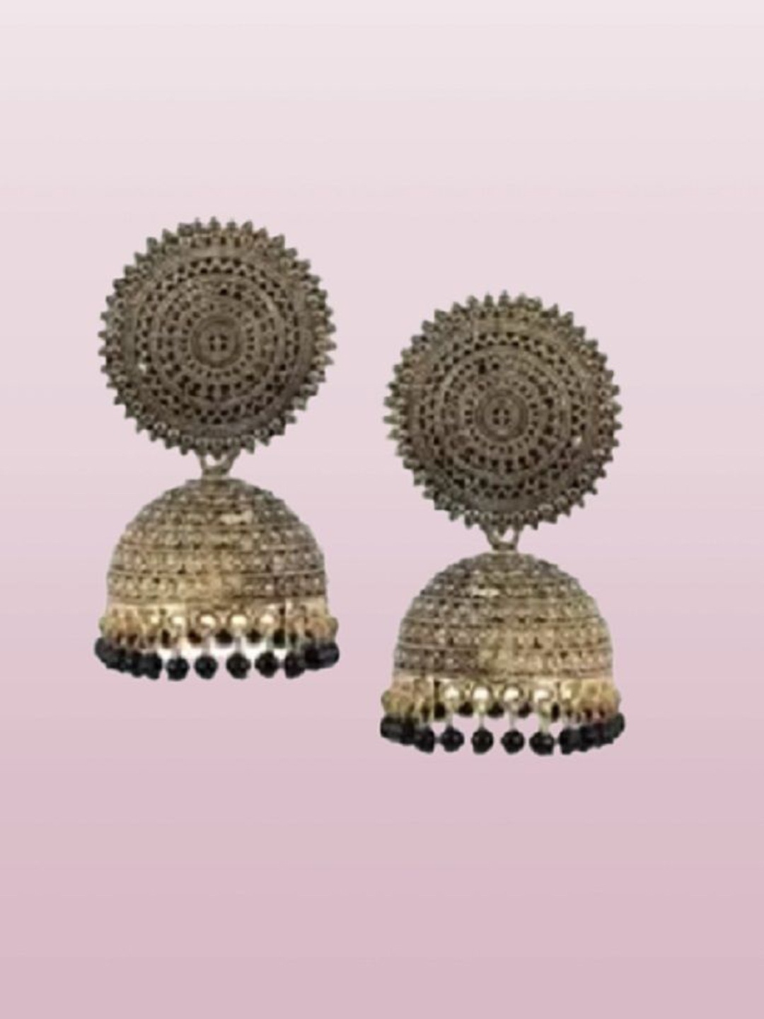 

JMBW INTERNATIONAL Contemporary Jhumkas Earrings, Black
