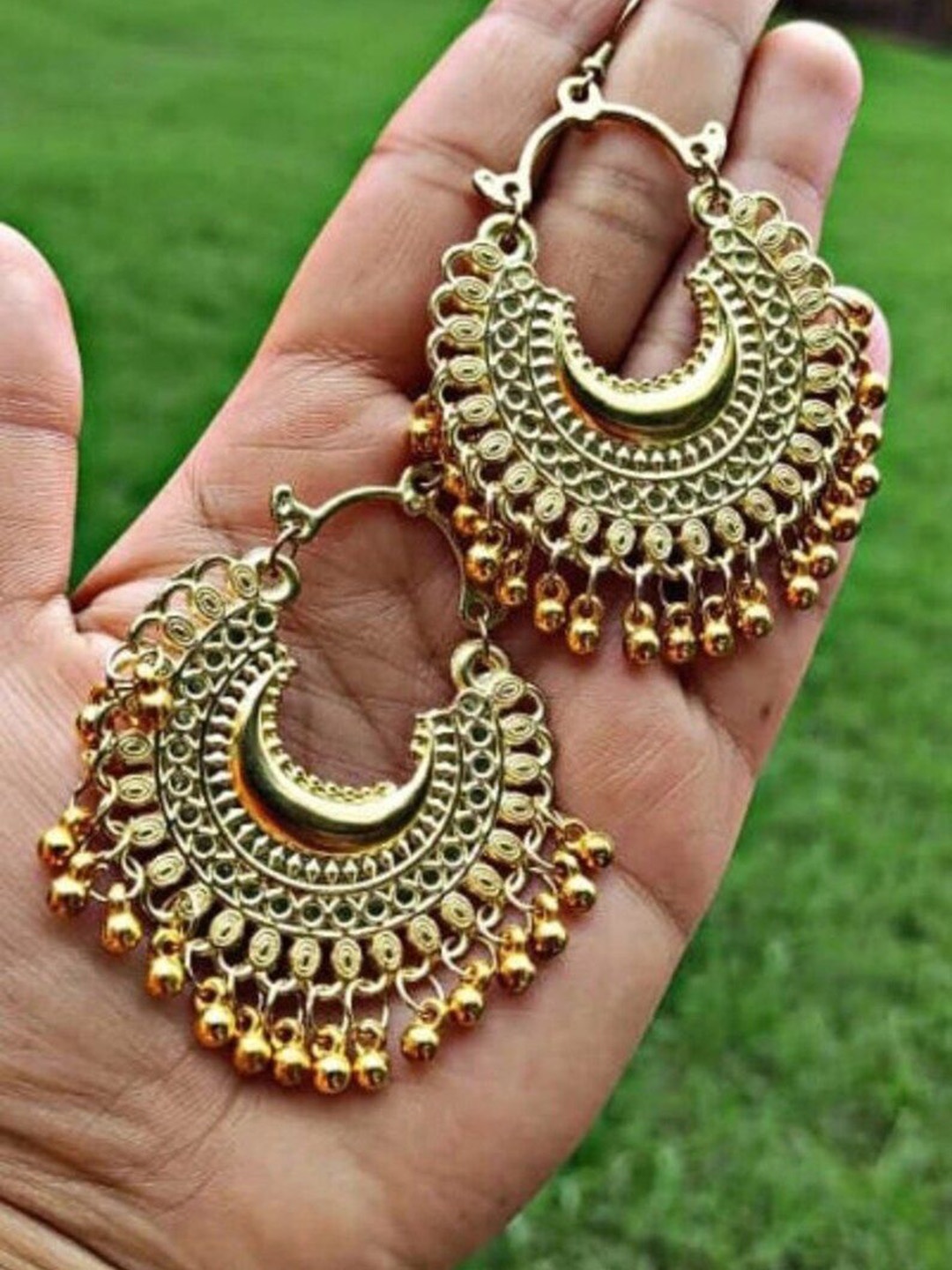 

JMBW INTERNATIONAL Contemporary Chandbalis Earrings, Silver
