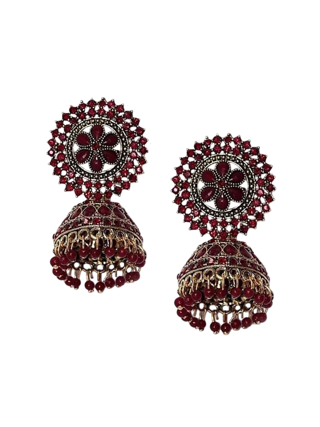 

JMBW INTERNATIONAL Pearls Earrings, Maroon