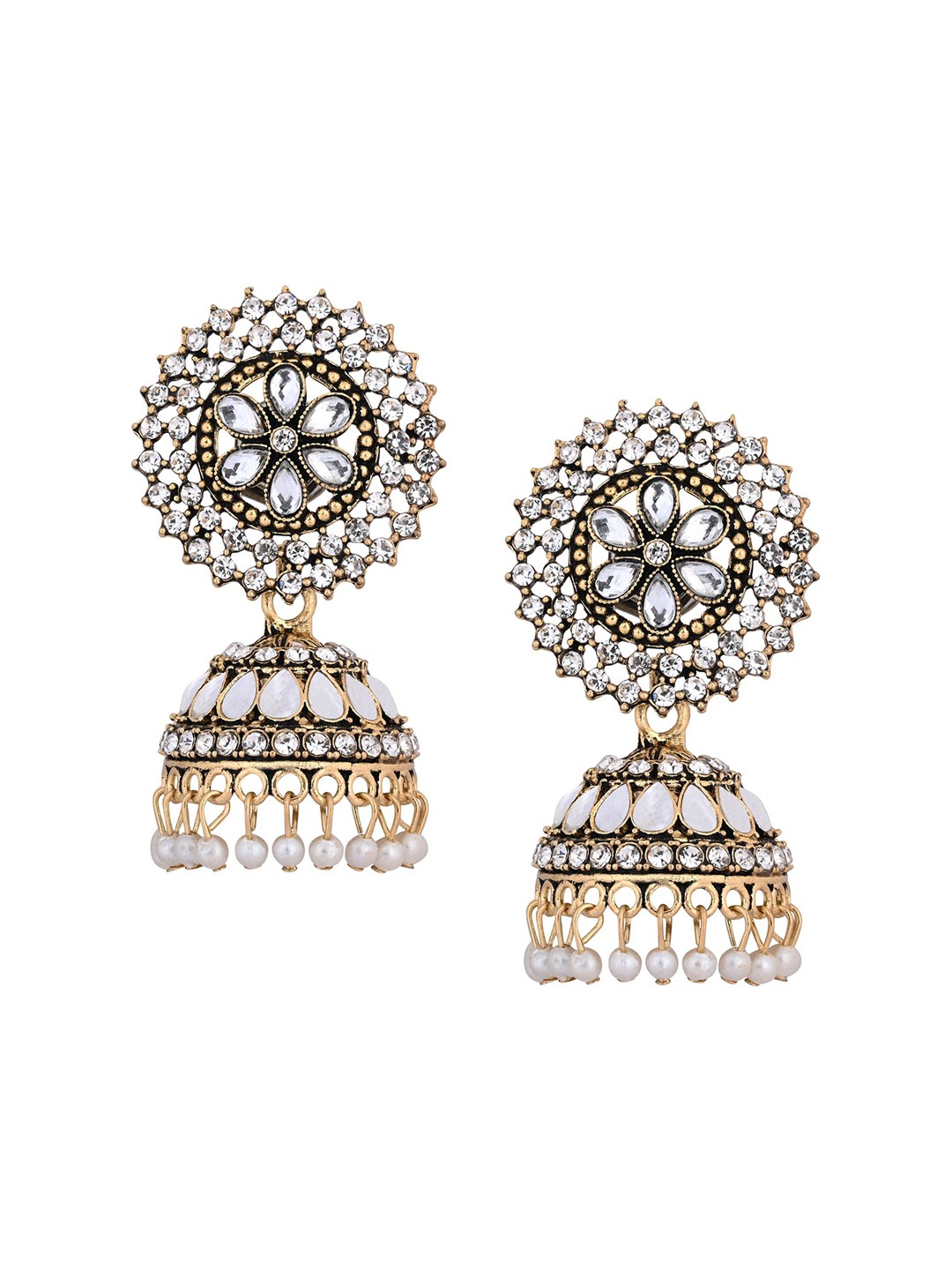 

JMBW INTERNATIONAL Contemporary Jhumkas Earrings, White