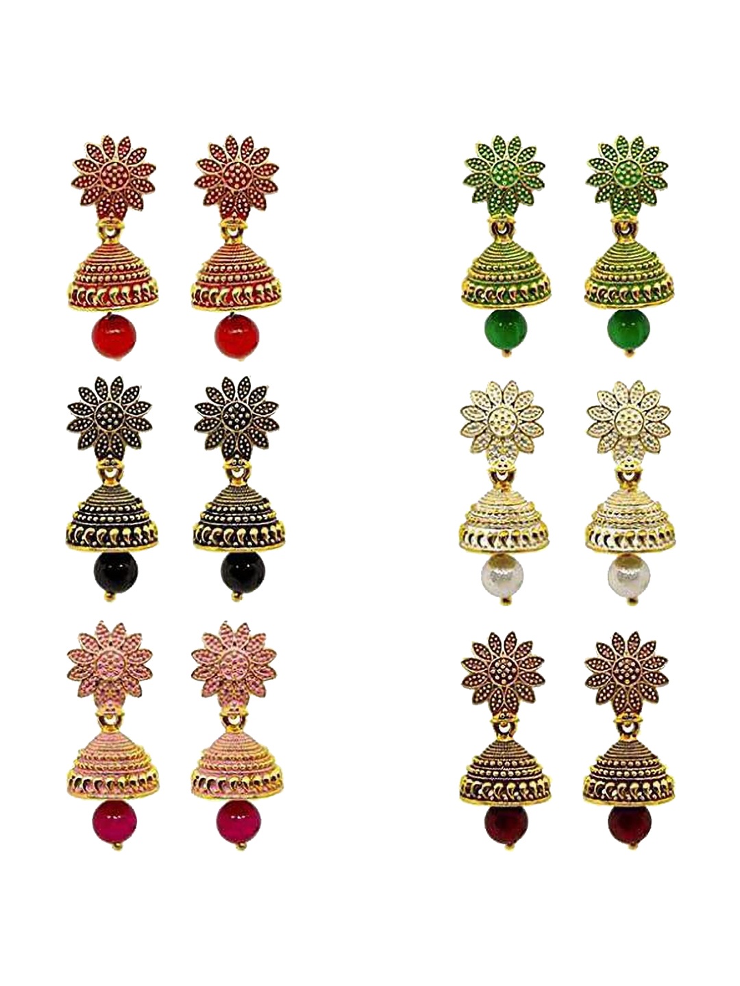 

JMBW INTERNATIONAL Contemporary Jhumkas Earrings, Multi
