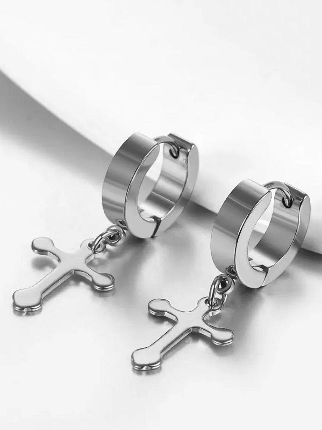 

JMBW INTERNATIONAL Contemporary Hoop Earrings, Silver