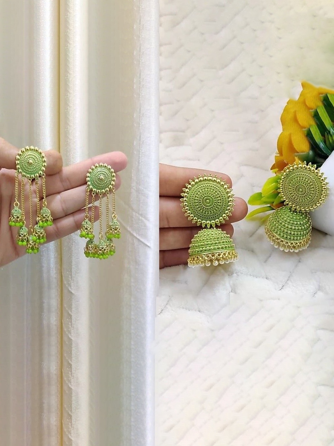 

JMBW INTERNATIONAL Contemporary Drop Earrings, Green