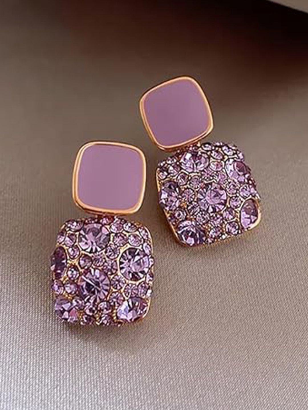 

CareDone Square Drop Earrings, Purple