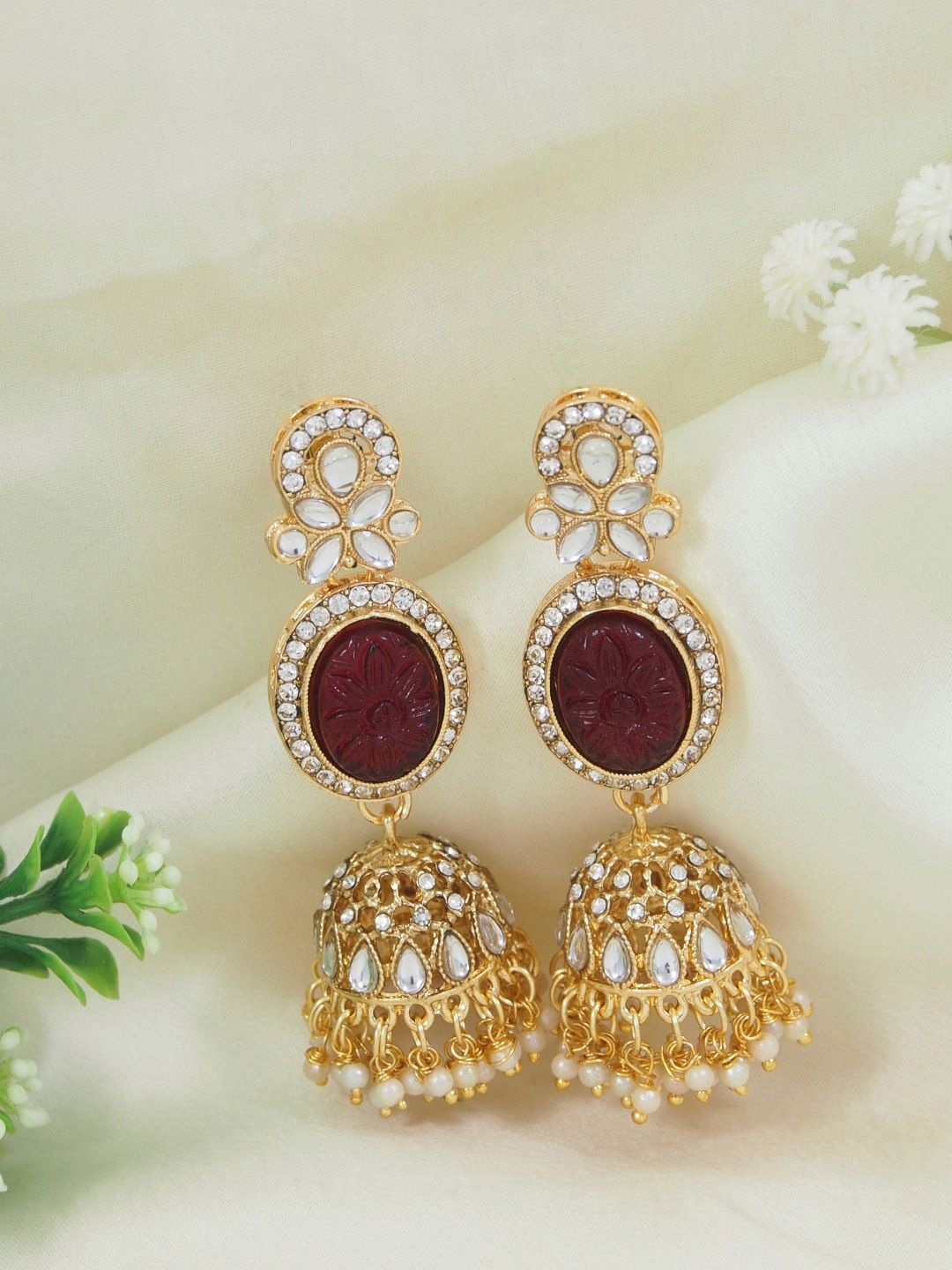 

I Jewels Earrings, Maroon