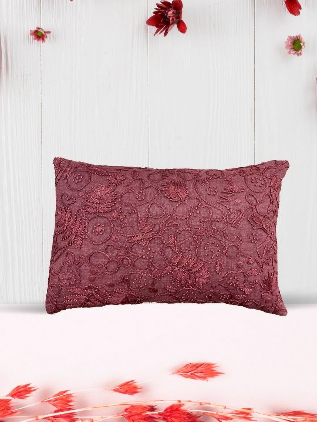 

SAJAVAT Maroon 1 Pure Cotton Rectangle Pillow Covers