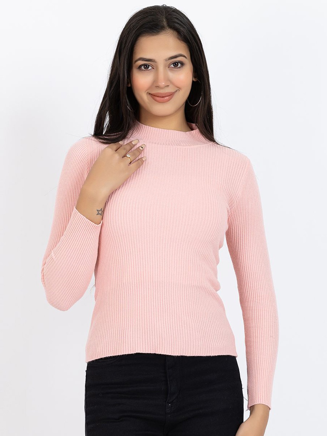 

GFO Women Woollen Top, Pink