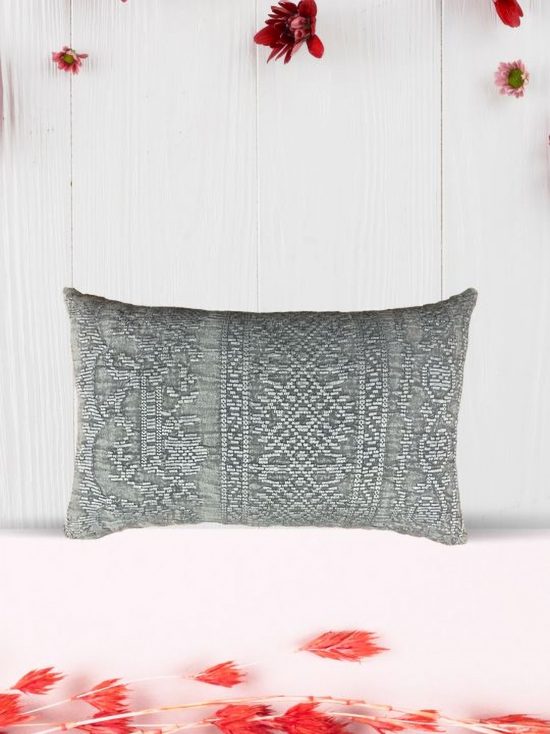 

SAJAVAT Grey 1 Pure Cotton Rectangle Pillow Covers