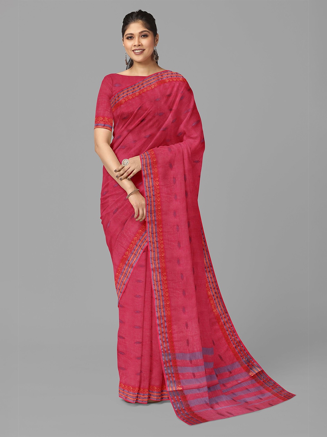 

The Chennai Silks Woven Design Zari Pure Cotton Kovai Saree, Maroon