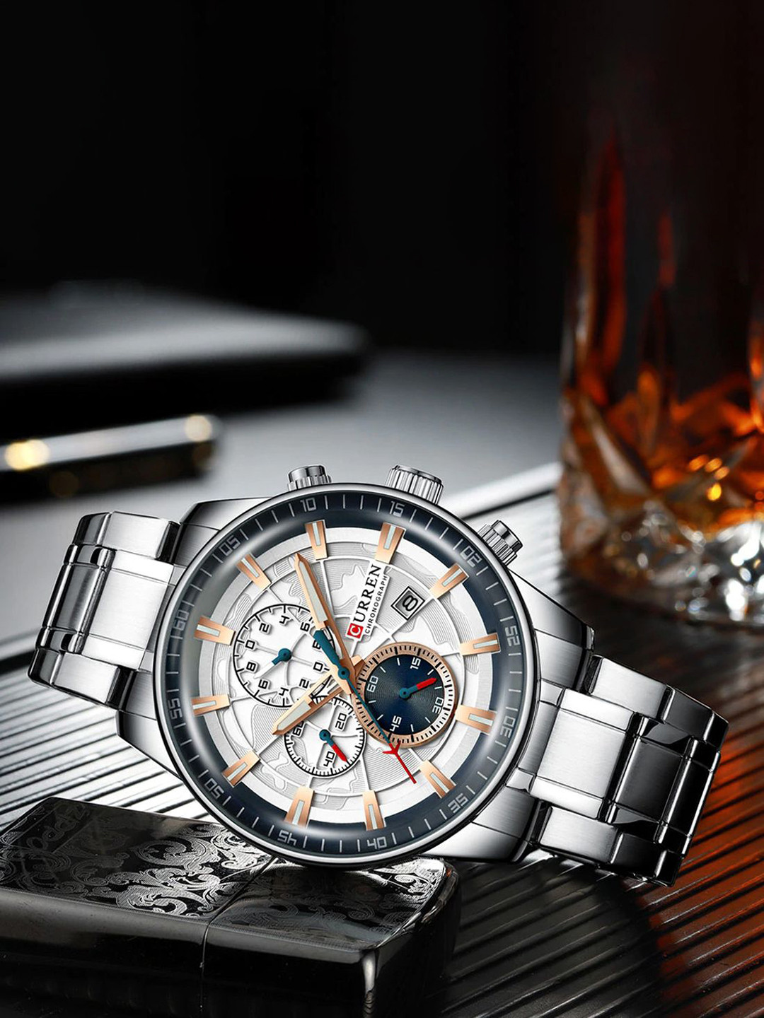 

Curren Men Stainless Steel Wrap Around Straps Analogue Watch CR-8362-Silver RG