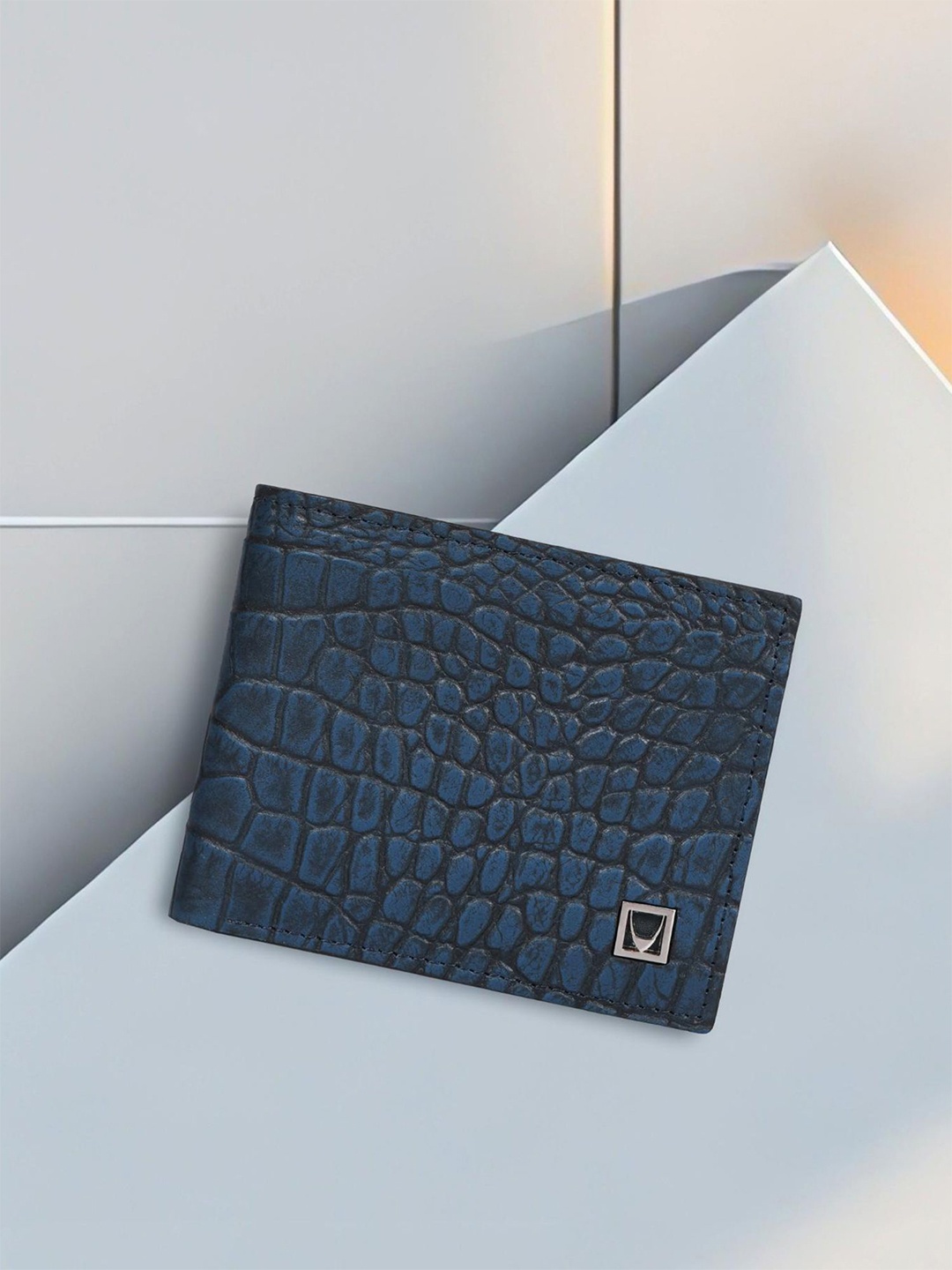 

Hidesign Men Leather Two Fold Wallet, Blue