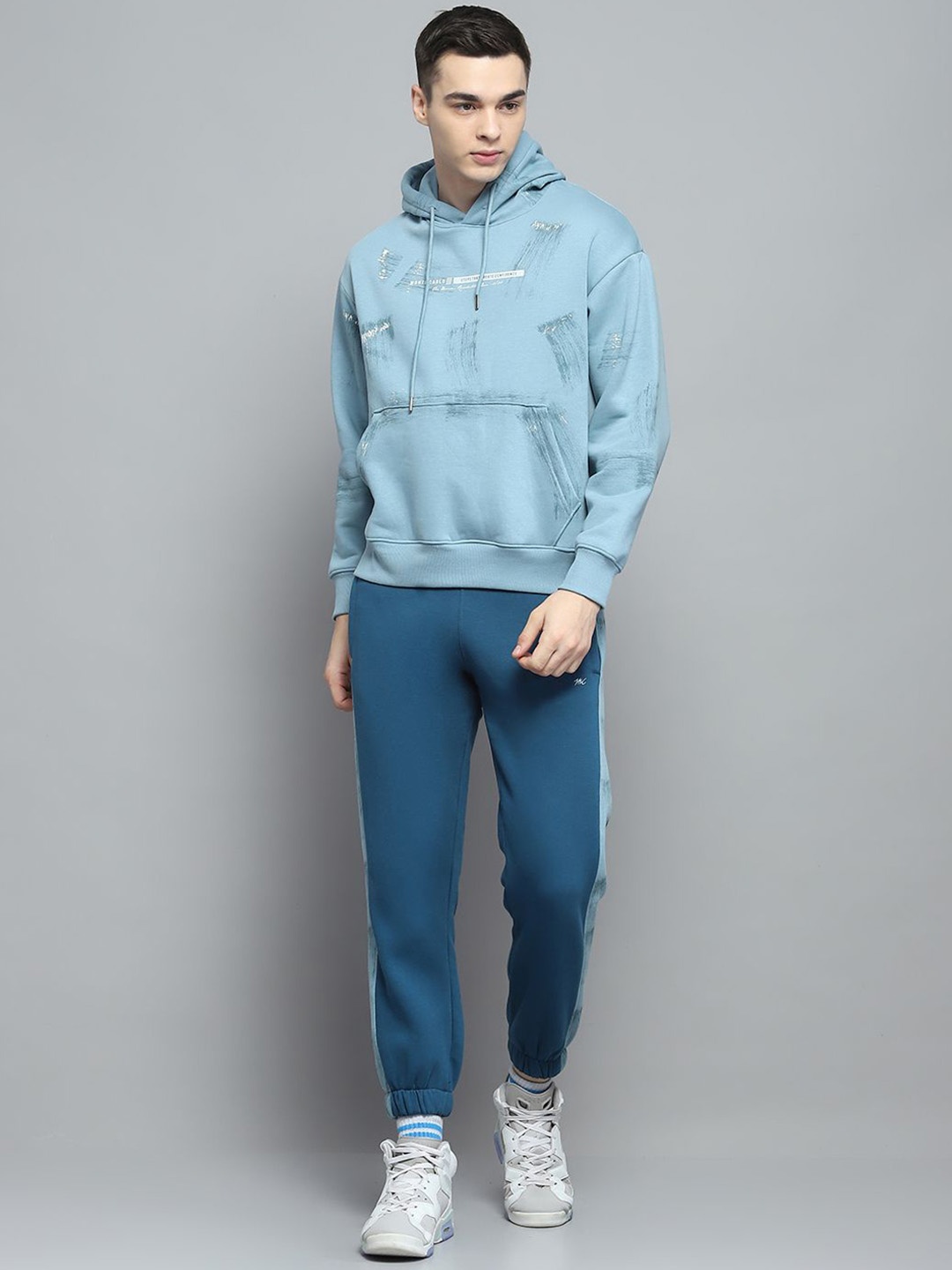 

Monte Carlo Men Printed Hooded Tracksuit, Turquoise blue