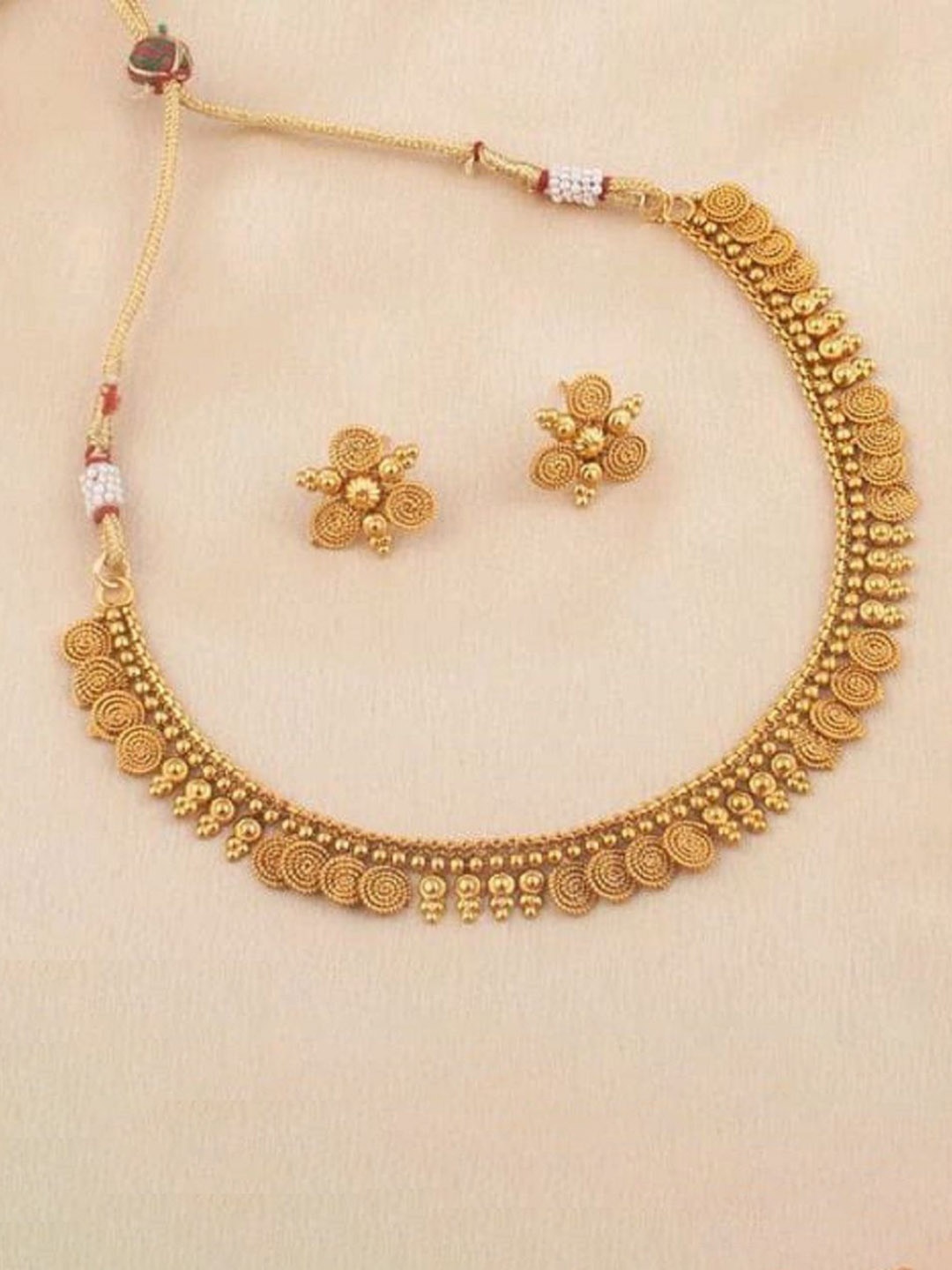 

TONOLIKA Gold-Plated Artificial Beaded Jewellery Set