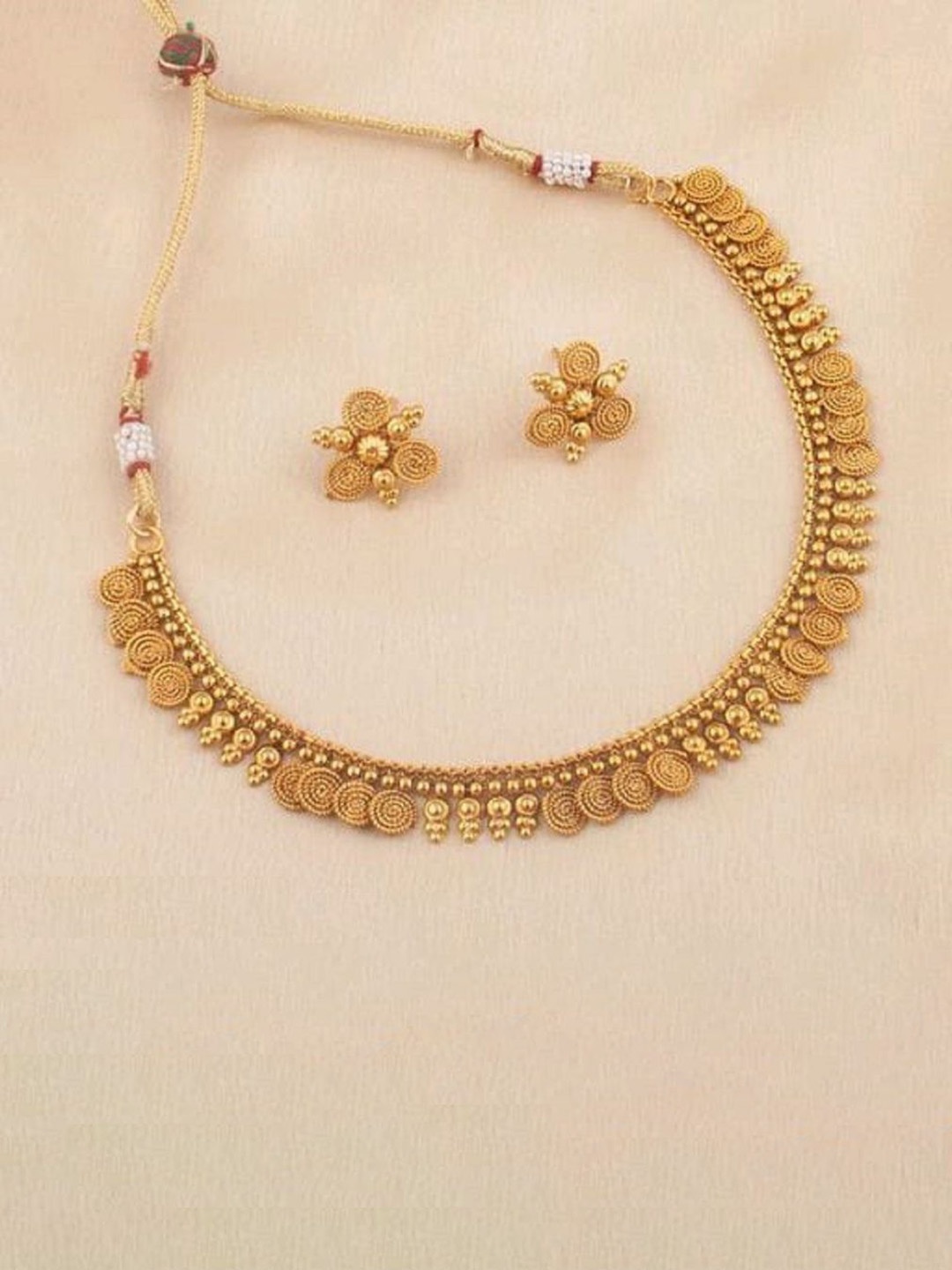 

TONOLIKA Gold-Plated Artificial Beaded Jewellery Set