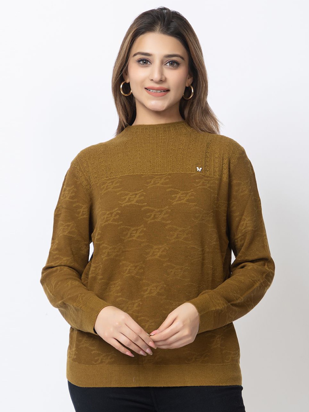 

GFO Women Woollen Pullover Sweater, Olive