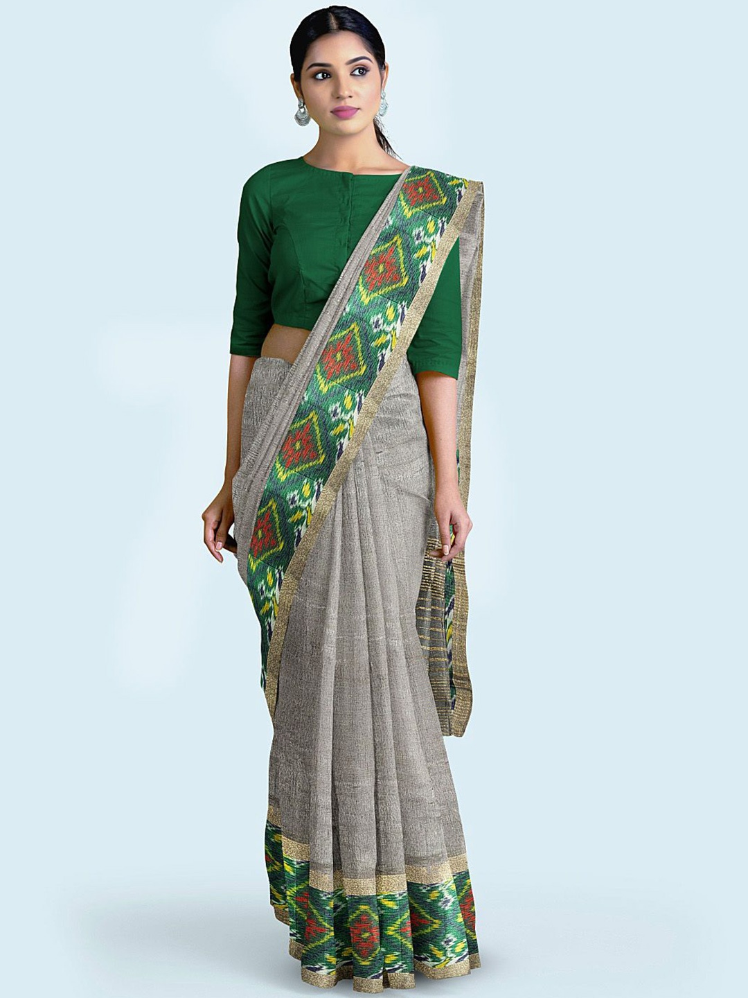 

Meena Bazaar Women Saree, Grey