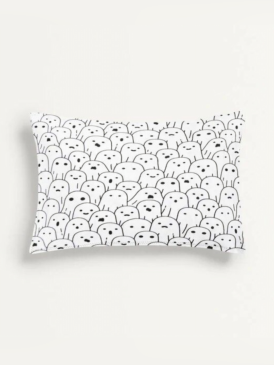 

THE BABY ATELIER White & Black 1 Pieces Checked Pure Cotton Rectangle Pillow Covers