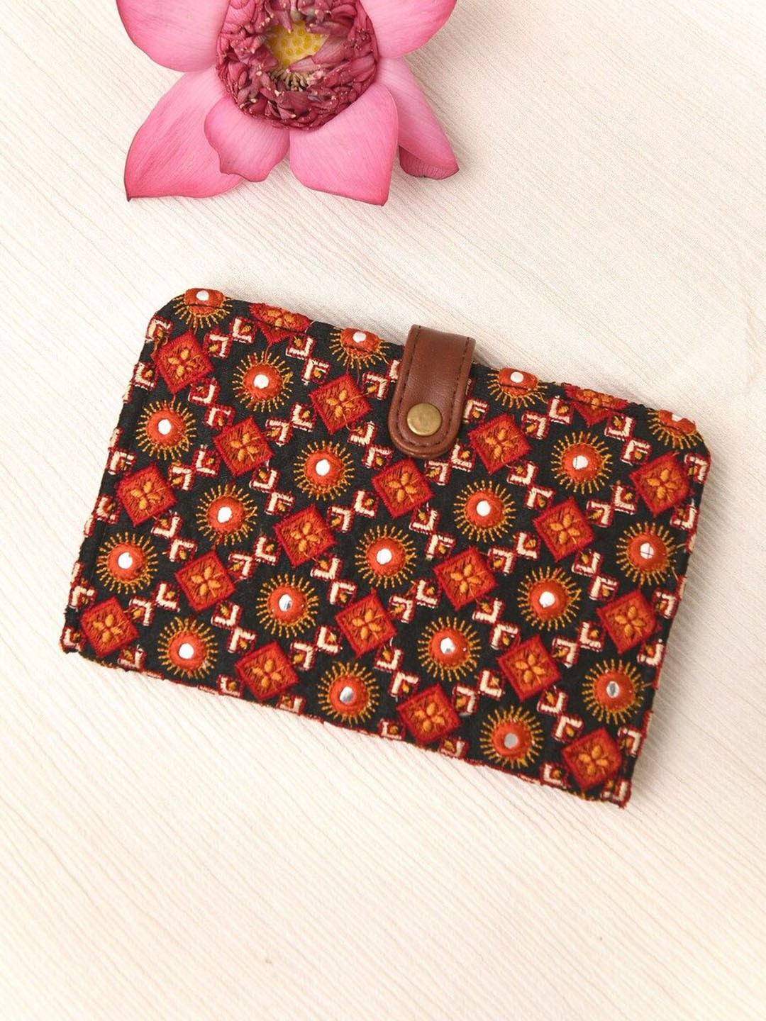 

JAYPORE Women Embellished Pouch Travel Accessory, Black